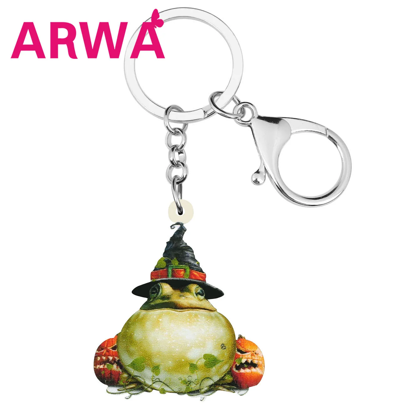 ARWA акриловая шляпа для Хэллоуина голова лягушки тыквы брелки кольцо ключей