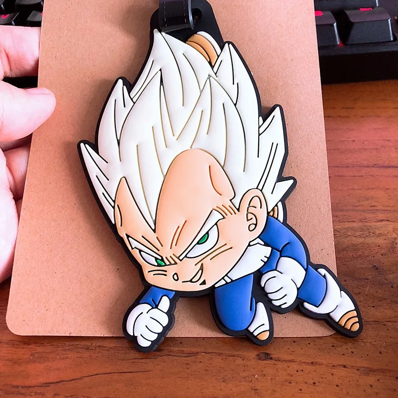 Dragon ball мультфильм ПВХ брелок Вегета Сон Гоку модные мягкие резиновые багажные бирки посадочный талон сумка бирки подвесные мешки с орнаментом