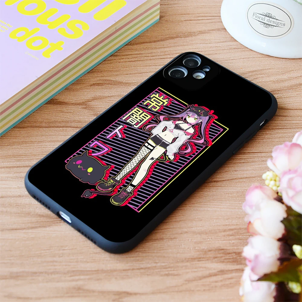 

For iPhone Tokoyami Towa And Bibi Hololive Print Soft Matt Apple iPhone Case 6 7 8 11 12 Plus Pro X XR XS MAX SE