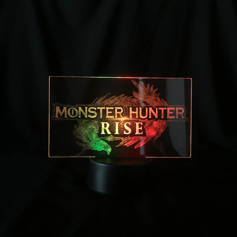 

Two Tone Led Light Two Tone 3D Lamp Decoration Child Touch Sensor Two Tone Lamp Monster Hunter Game Projector Delivery Colorful