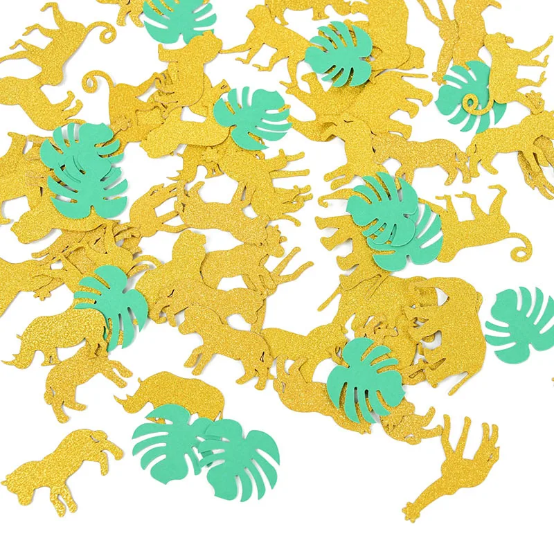 

100pcs Turtle Leaf Jungle Animal Glitter Confetti Baby Shower Desktop Scatter Birthday Holiday Party Thrown Confetti Decoration