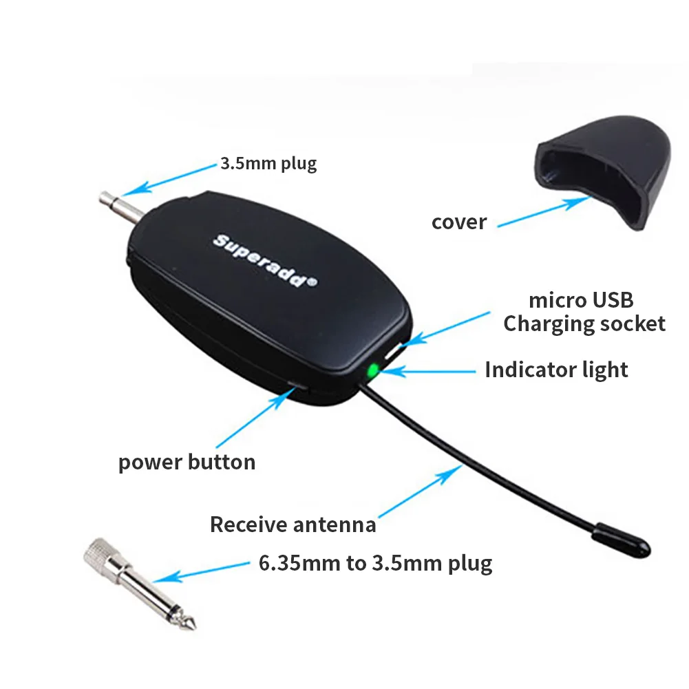 UHF Hands Free с батарейным питанием сценический беспроводной микрофон запись