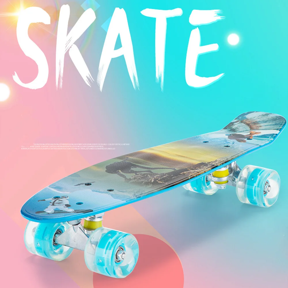 

Children's Four-wheel Small Fish Board Street PU Wheel PP Skateboard Beginner Street Road Skateboard