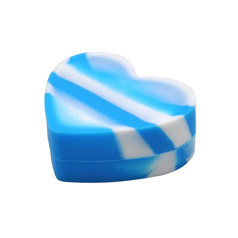 Силиконовая коробка для дымового масла в форме сердца цветная лекарств объем 18