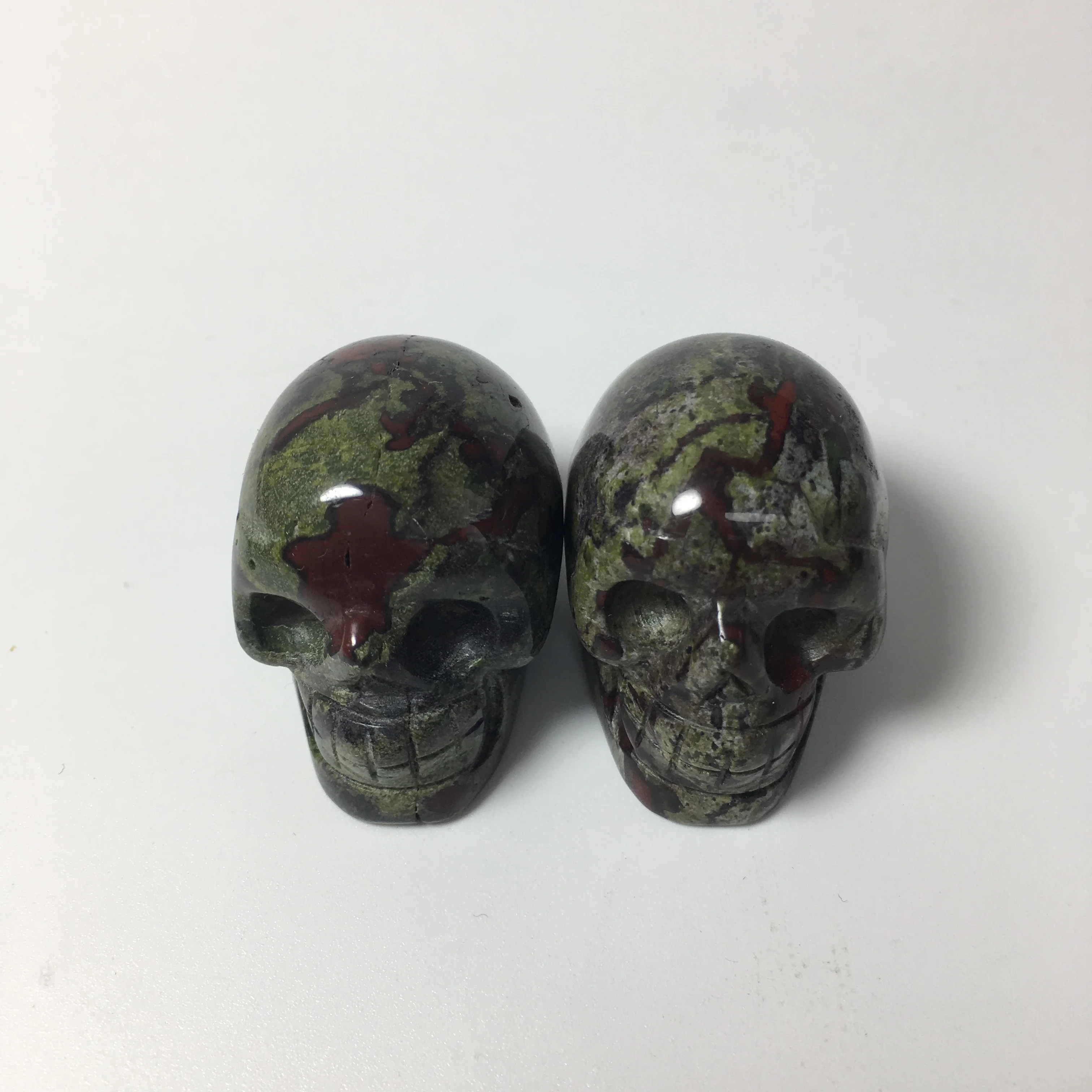 Z 1 5 дюймов натуральный Дракон гелиотроп череп кристальная резная статуя