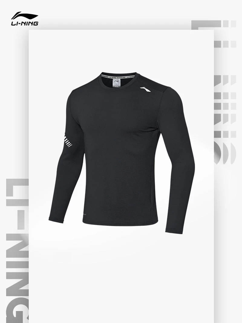 Li-Ning мужские футболки с длинным рукавом для бега, удобные дышащие спортивные футболки с подкладкой для фитнеса ATLP055 MTL1049