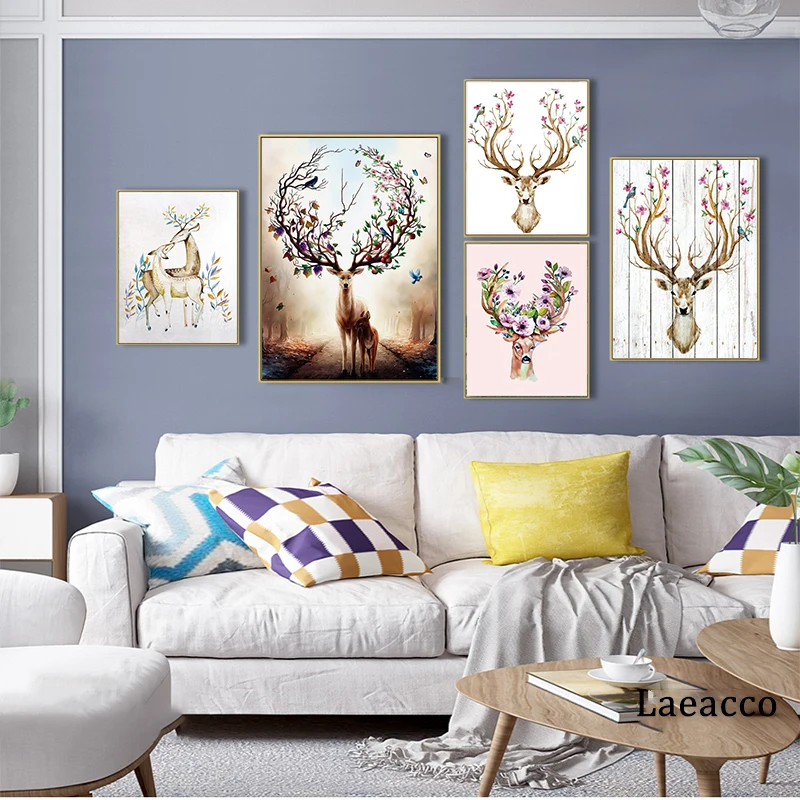 Настенная картина Laeacco на холсте в современном скандинавском простом стиле с