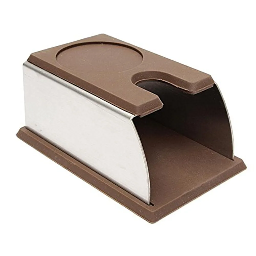 

Realand Sturdy Stainless Steel Silicone Espresso Tamper Stand Barista Tool Tamping Holder Rack Shelf Coffee Machine