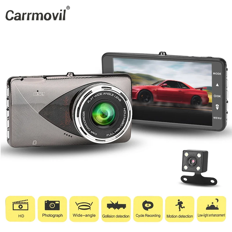 Автомобильный регистратор Carrmovil 1800Mega Full HD Dashcam ADAS двойной объектив