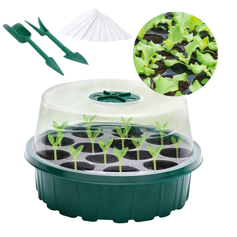 5-piece Set Plastic Seed Planting Box Greenhouse Sowing Garden Pot Seedling Tray Light Transmission Breathable Durable | Дом и сад