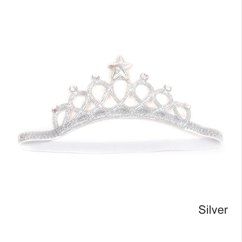 Silver Горячая Корона День рождения повязка на голову для девочек детские украшения для волос одежда с новорожденным украшение для волос Тиара \ повязка на голову - Окраска металла: Silver