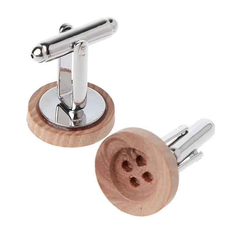 1 пара фанки деревянные Запонки пуговицы Винтажный стиль мужские вечерние