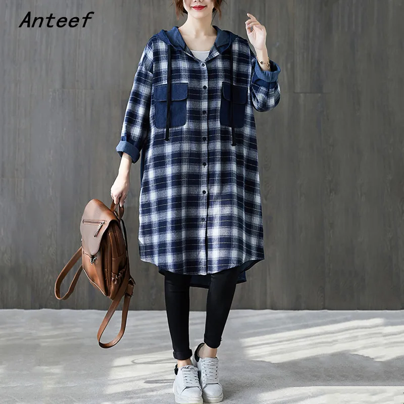 

Женское винтажное платье в клетку с длинным рукавом, повседневное свободное платье средней длины на весну и осень, элегантная одежда 2021