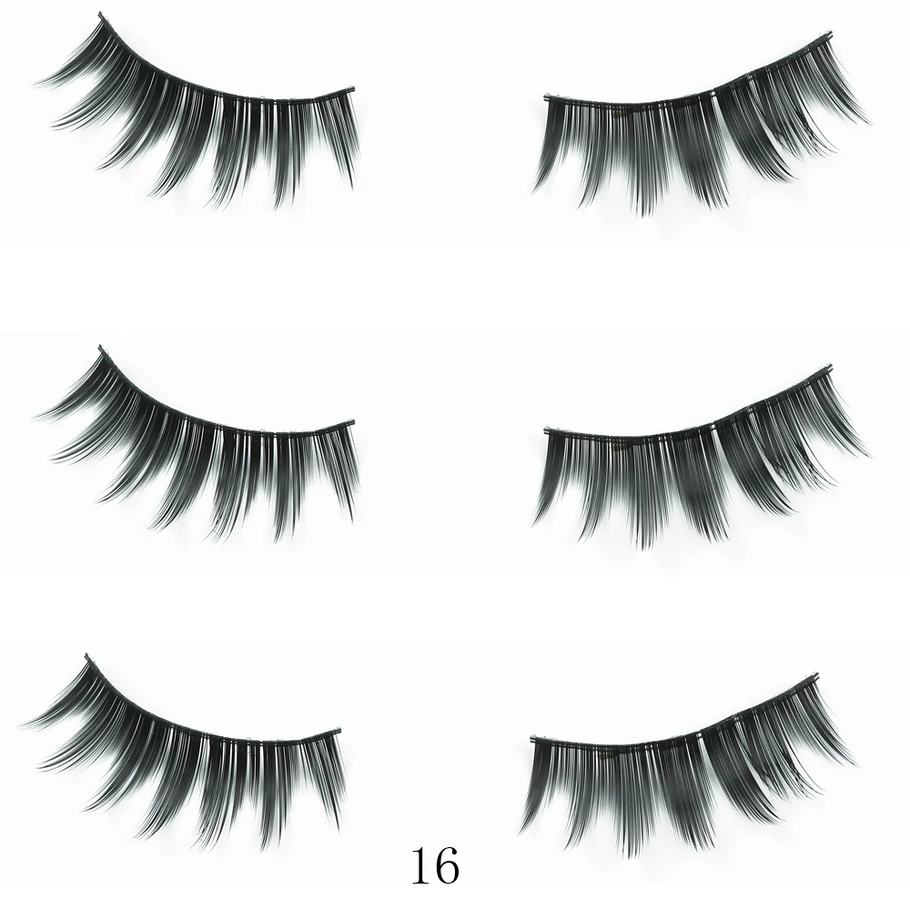 Новинка 3 пары модные натуральные накладные ресницы хлопок Поддельные макияж