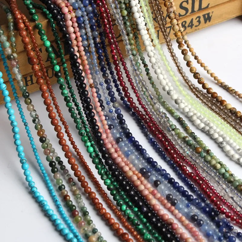 Круглые бусины из кварца Лабрадорита натуральная бирюза агата гранат 2 мм 3 для