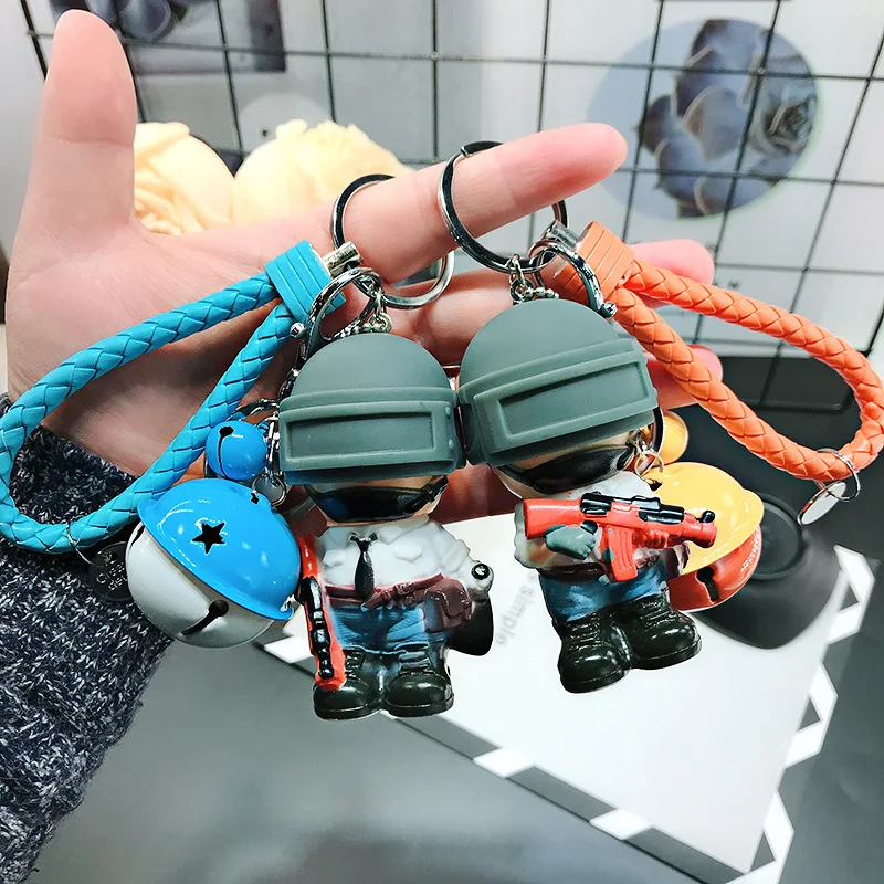 Брелок для ключей в машине Game PUBG мужчин трехуровневый шлем школьный Подарочный