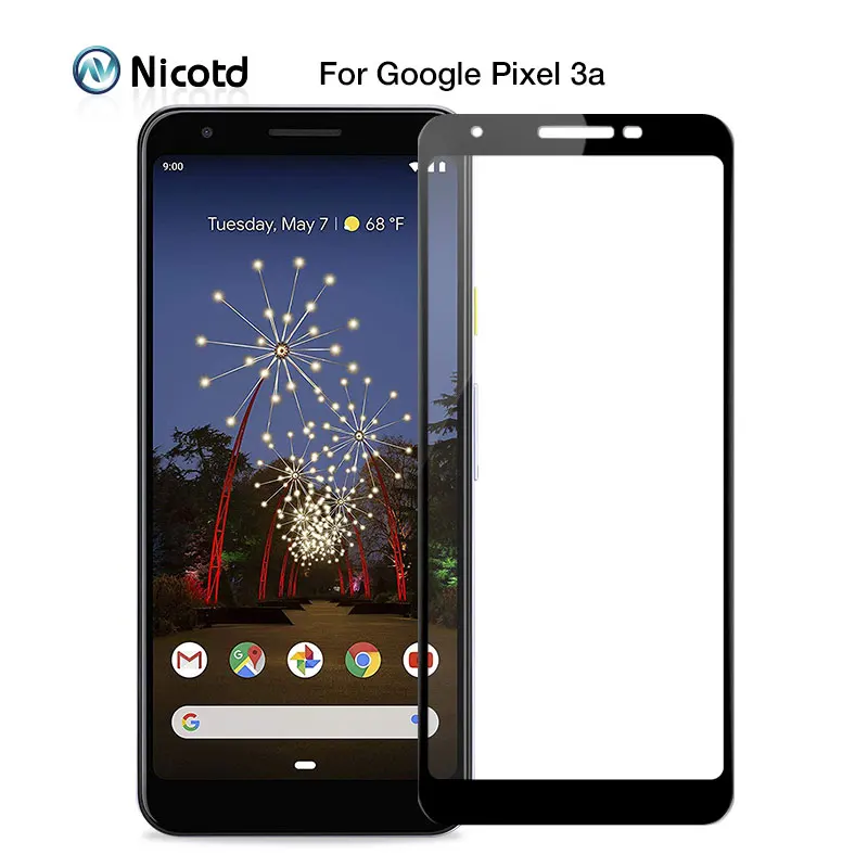 2 шт. закаленное защитное стекло 9D с закругленными краями для Google Pixel 3A Защитное