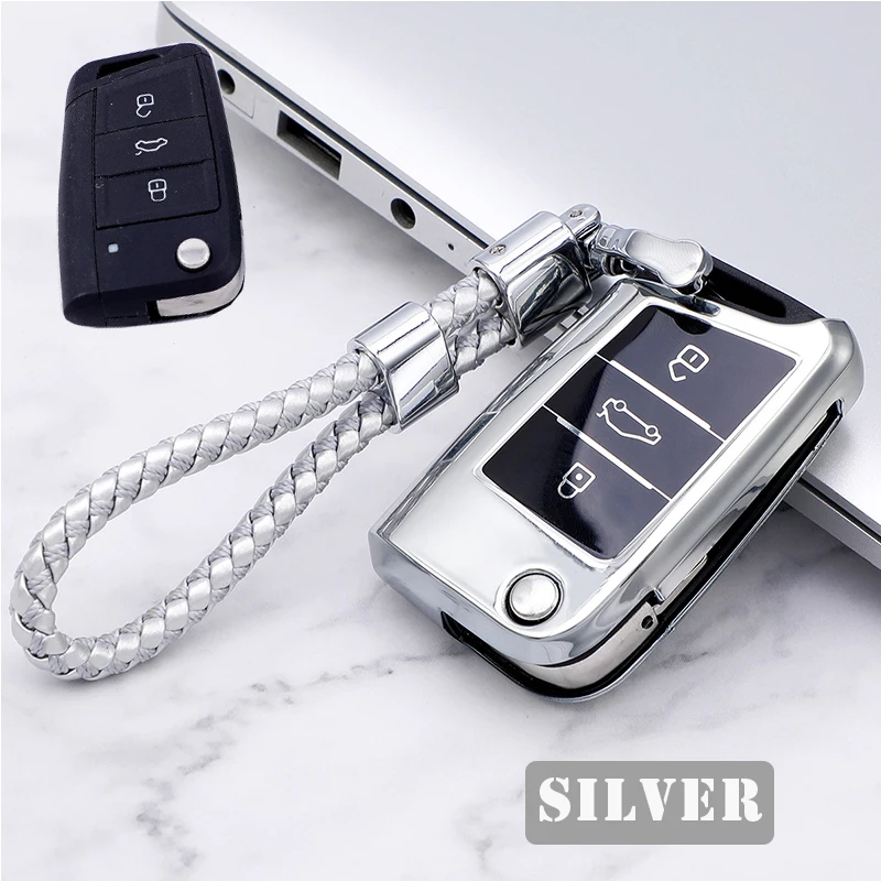 

TPU Car Key Case Full Cover Protect Shell For Volkswagen VW Golf 7 mk7 Seat Ibiza Leon FR 2 Altea Aztec For Skoda Octavia