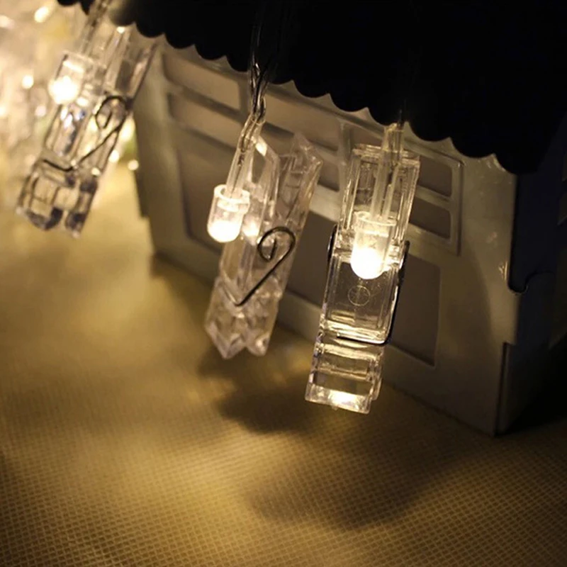 

Party Decorations Light 20 LED Photo Clip String Lights For Christmas Party Wedding Home Wall Simple Delicate Decoration Lights
