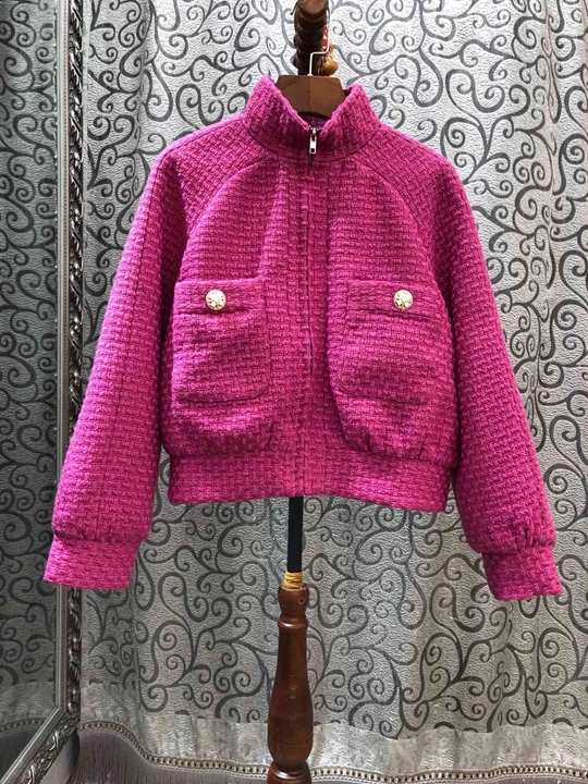 Новая осенняя и зимняя 2019 Женская шерстяная куртка со стоячим воротником на