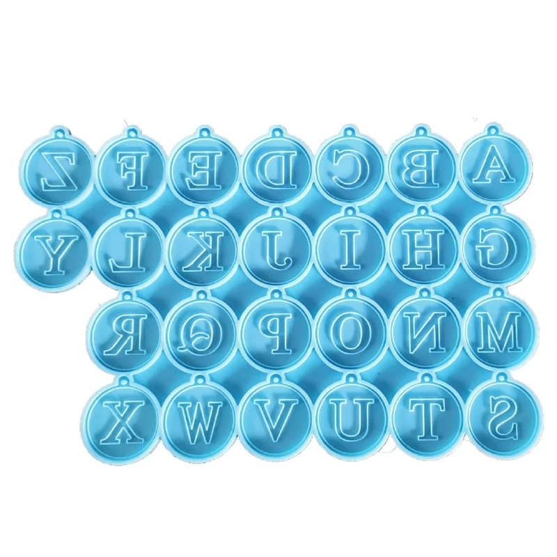 

E56A Letter Earrings Epoxy Resin Mold Alphabet Bracelet Decoration Pendants Silicone Mould DIY Jewelry Necklace Pendant Mold