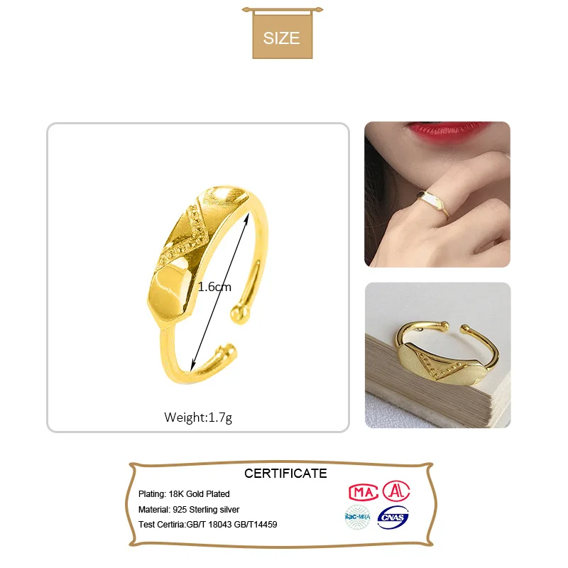 100% 925 Solid Real Sterling Silver Ring Fashion Jewelry For Teen Girl Office Lady Open Sizable 5 6 7 8 Wholesale Price DS1737 | Украшения