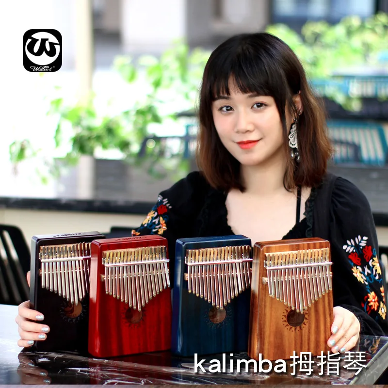 Walter.t 17 Keys kalimba bag thumb piano Acacia Mahogany calimba xylophone key portable keyboard vibraphone musical instrument