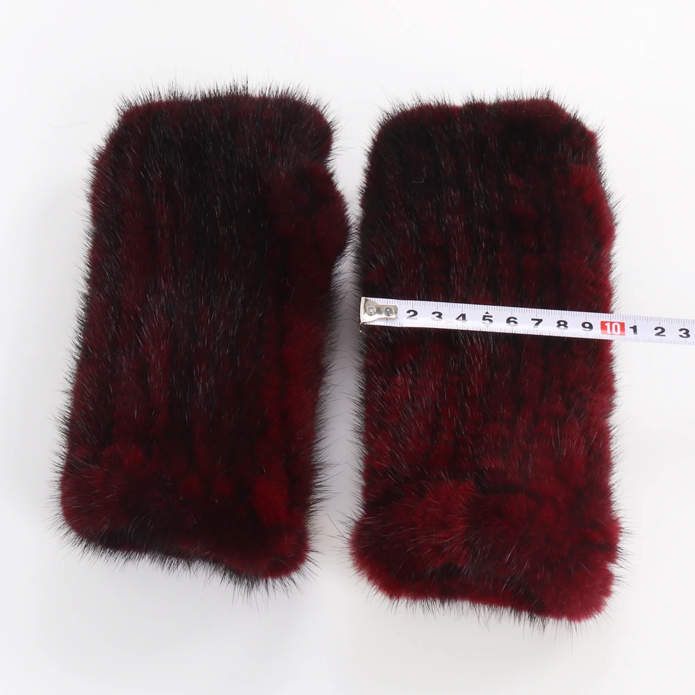 Горячая Распродажа из настоящго норкового меха перчатки Зимние варежки без