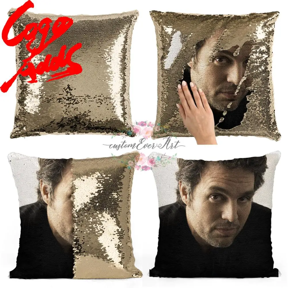 Подушка с блестками Mark оборками | Наволочка Двухцветная подушка Подарок для нее