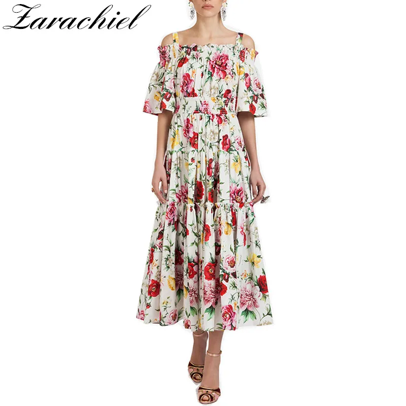 Женский сарафан с цветочным принтом модельное дизайнерское платье в стиле бохо