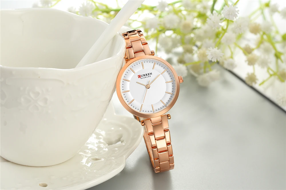 2020 CURREN Watch Women Top Brand Luxury Ladies Mesh Belt Ultra-thin Waterproof Quartz Wrist watch Girl Clock Reloj Mujer | Наручные часы