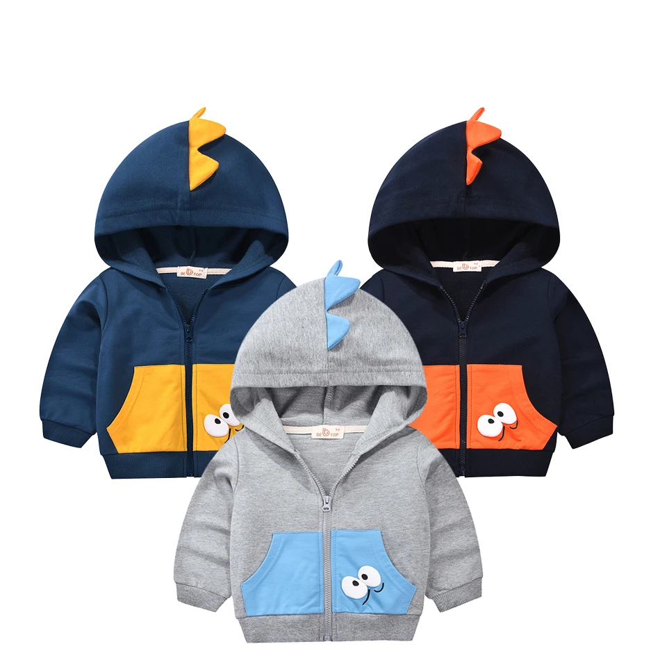 

2-8 Years Children Autumn Clothing Boy Hoodies Baby Boy Three-dimensional Dinosaur Sweatshirts Baby Kawaii Hoodies
