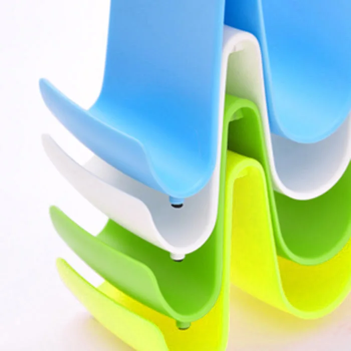 

New Kitchen Stand Prop Plastic For Pan Pot Cover Lid Wave Shape Green
