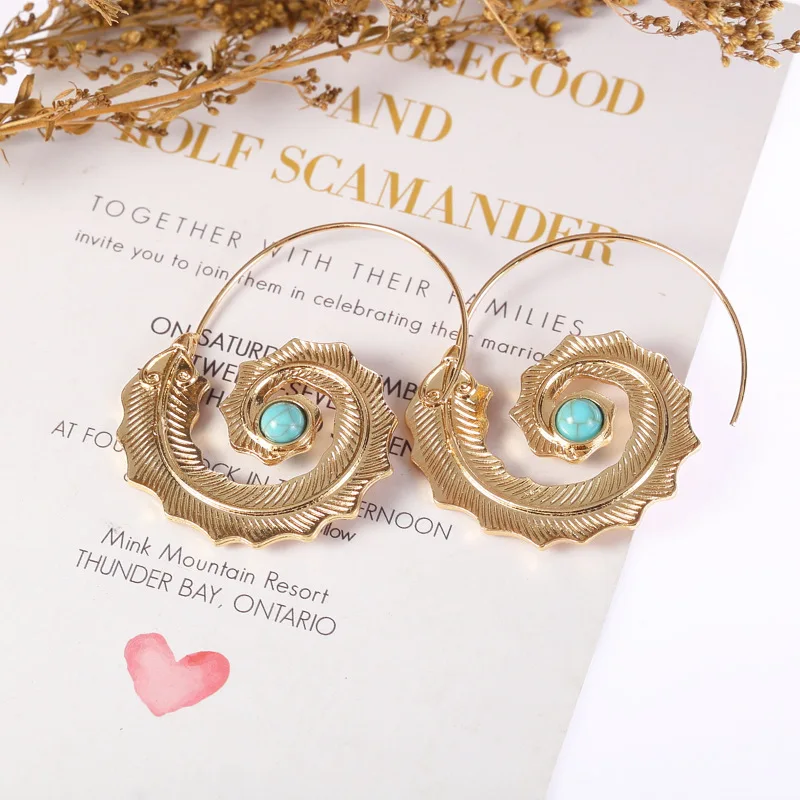 Новые горячие индийские спиральные листья с зелеными Стразы Висячие серьги для