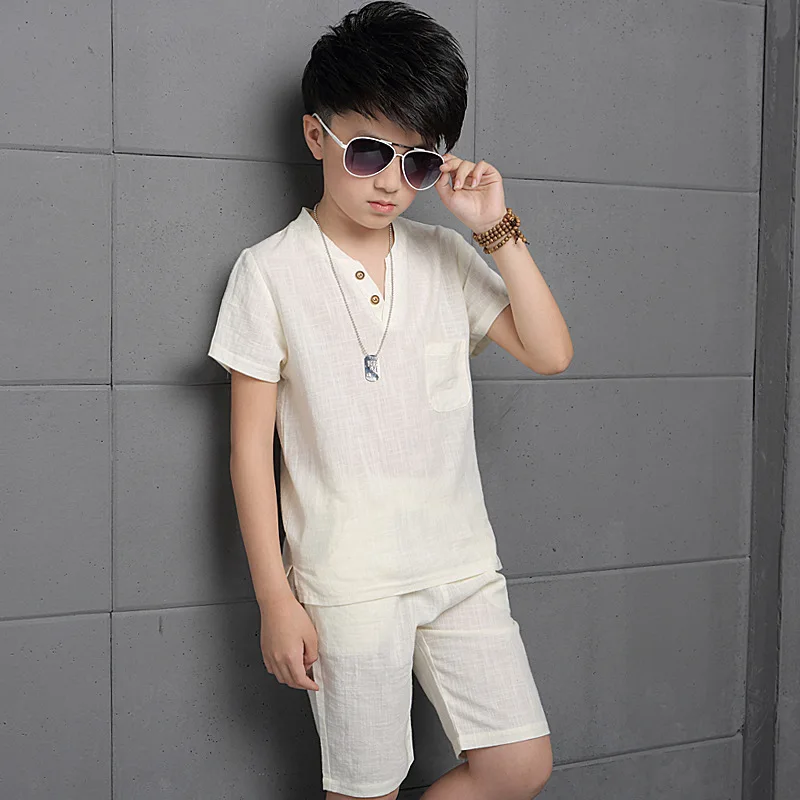 Summer Boys Clothing Set Teenage Kids Tracksuit Cotton Short Sleeve T Shirt &amp Pants Casual 8 9 10 11 12 Years Child Boy Clothes | Детская