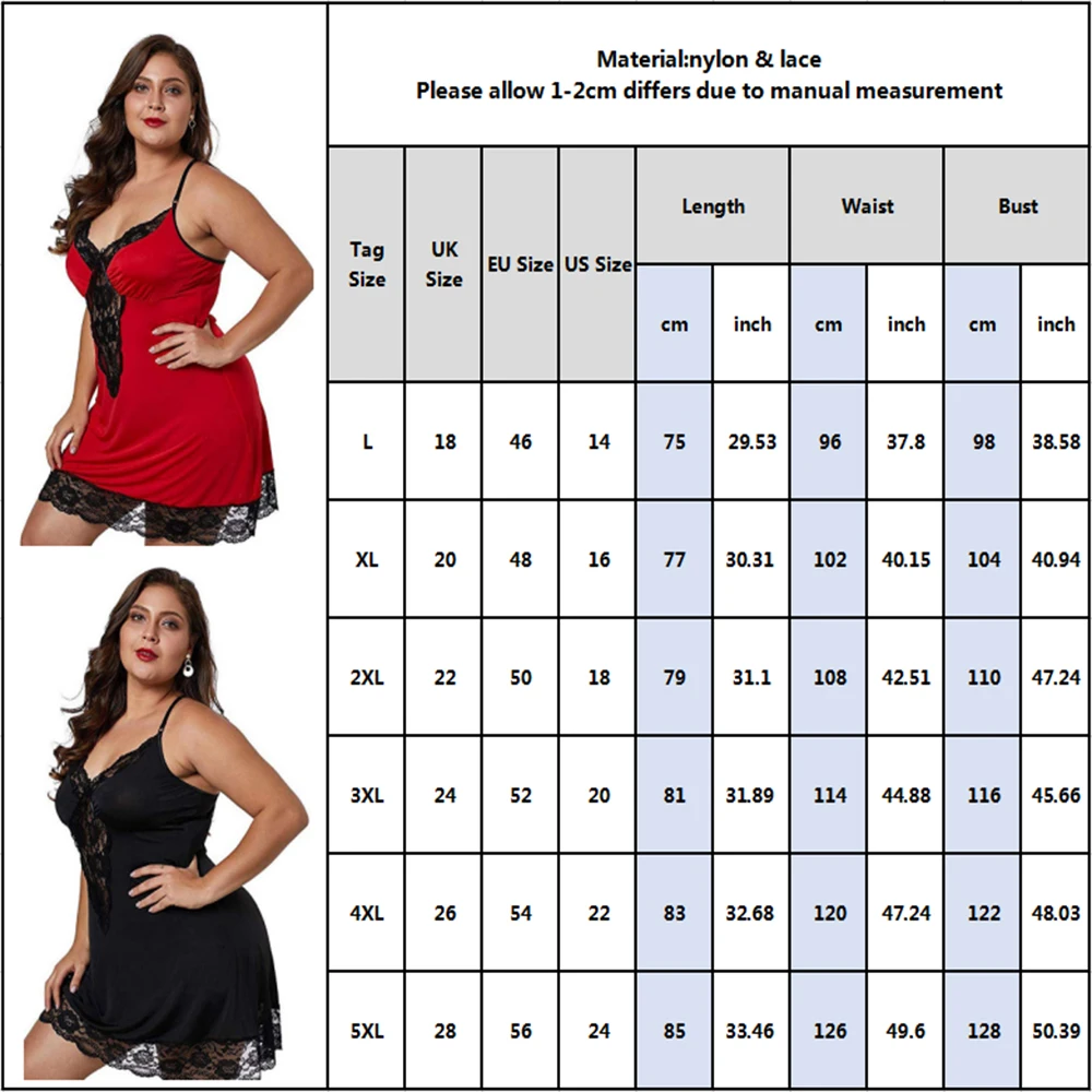 

Sexy Lingerie Nightdress Women Plus Size Lace Mini Dress Deep V Neck Sling Sleepwear Female Back Cross Sleepdress Hot Dress D30