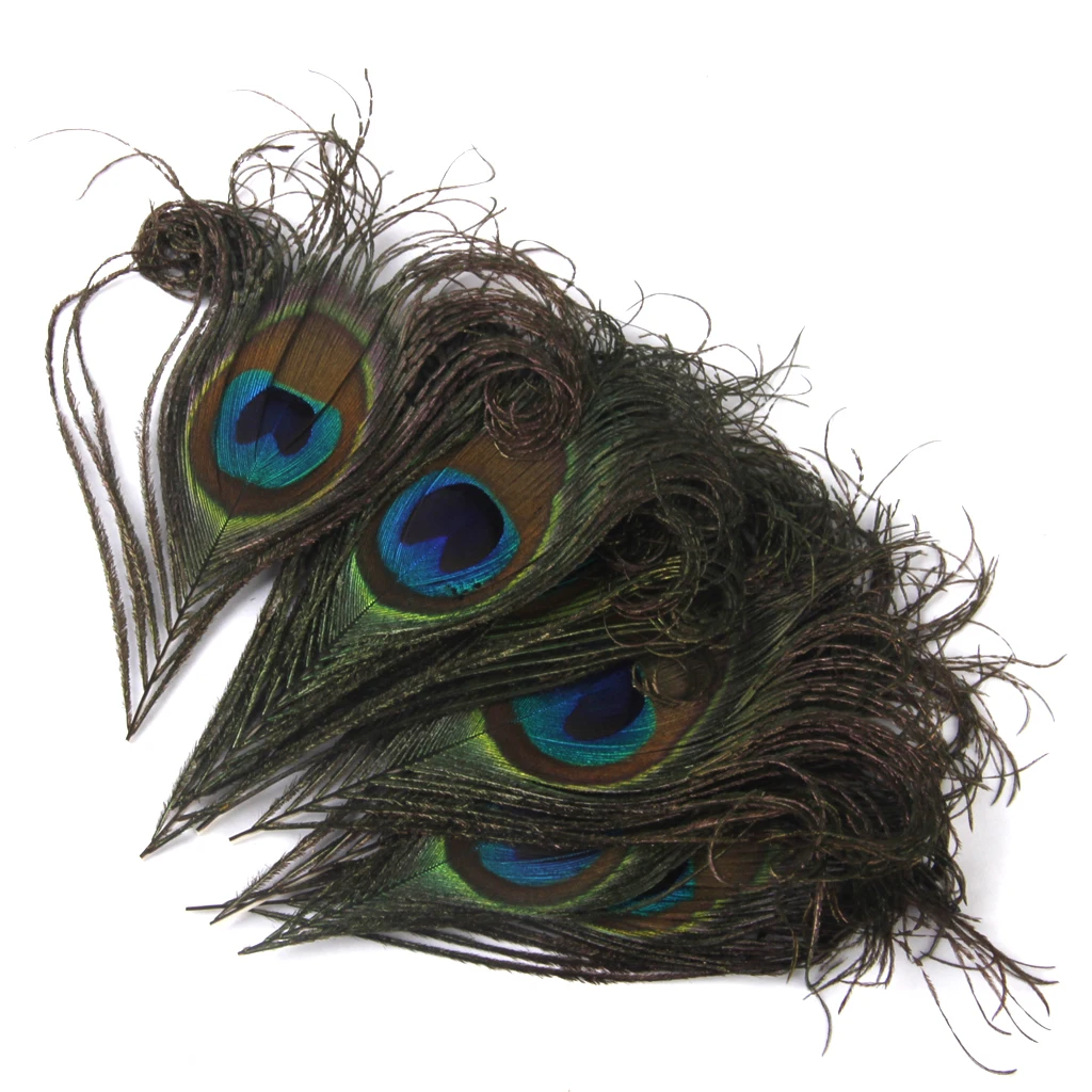 10 шт. натуральные перышки с павлиньим глазом своими руками вечерние украшения 12