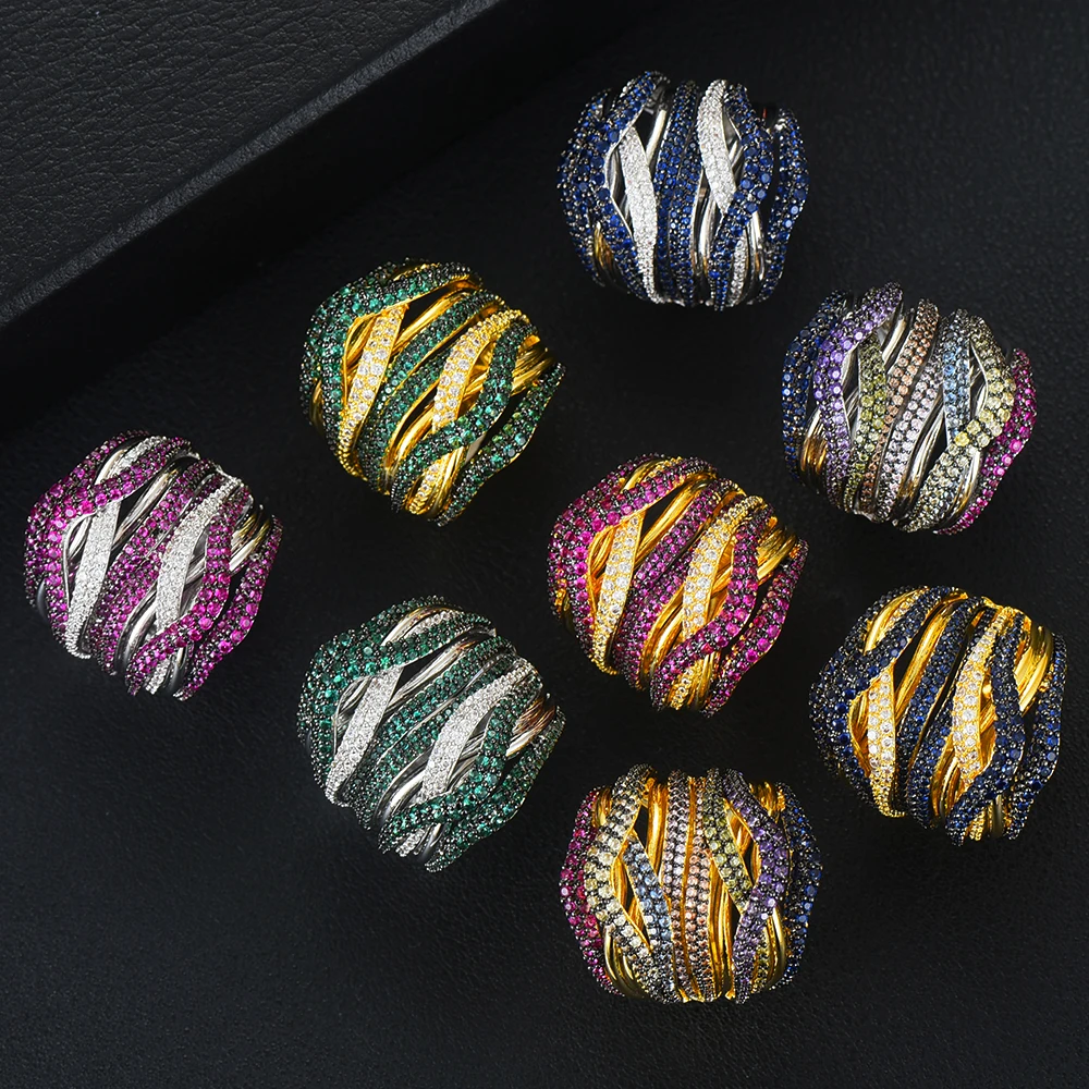 

GODKI Monaco Design Luxury Statement Stackable Ring For Women Wedding Cubic Zircon Engagement Dubai Punk Bridal Top Finger Rings