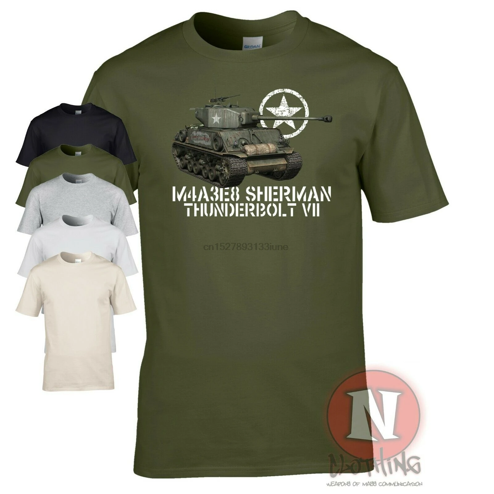 M4A3E8 Футболка-Танк Sherman Easy 8 Thunderbolt Ww2 D-день автомобиль, Вторая мировая война Wot
