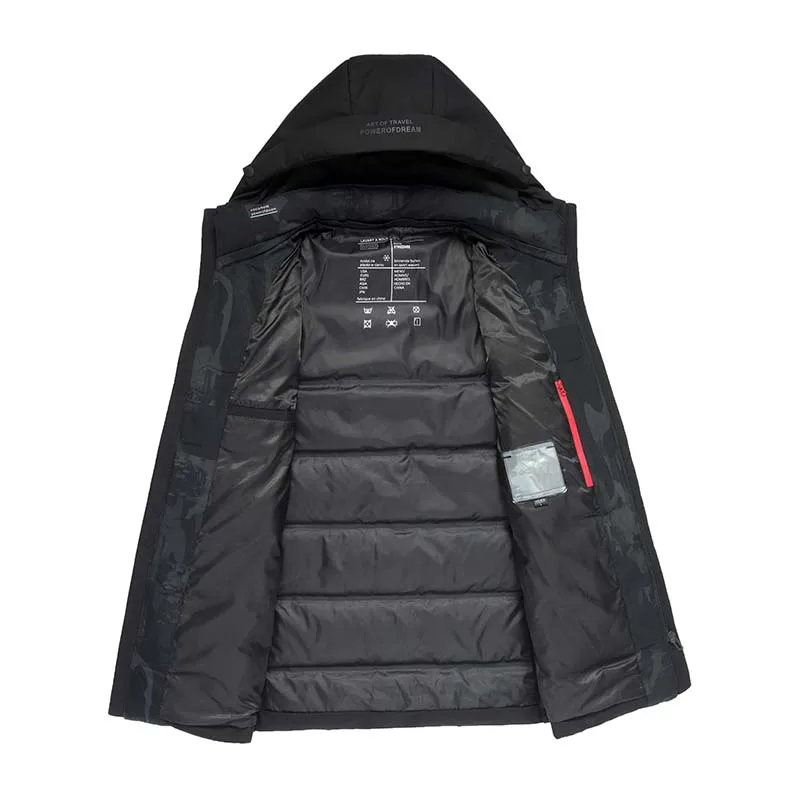 2019 Зимний пуховик для мужчин белый утиный пух наполнитель пуховое пальто с