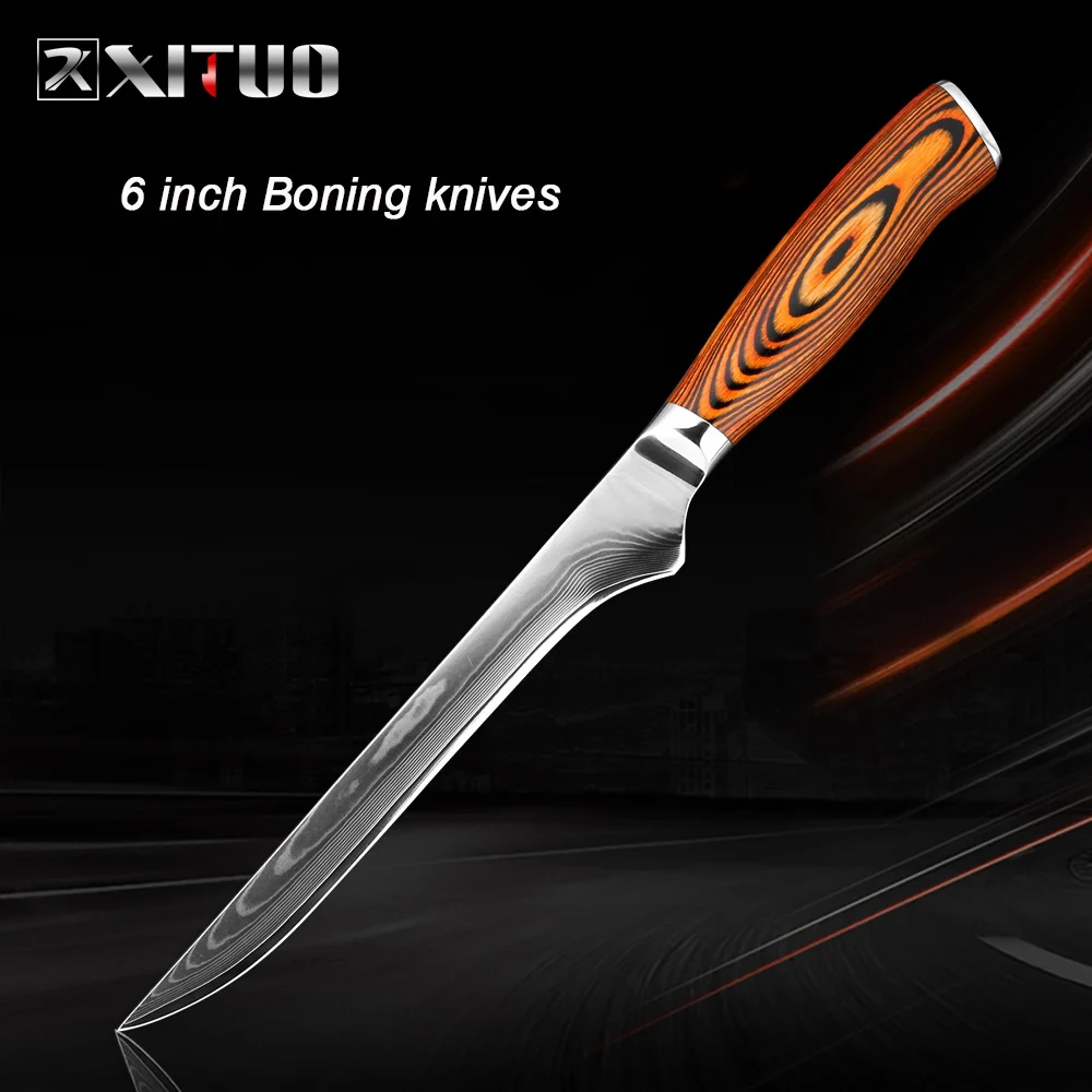 Boning knives XITUO кухонный нож шеф-повара из дамасской стали 67 слоев Профессиональный японский острый инструмент для очистки мяса Кливер Satoku утилита для приготовления пищи - Цвет: Boning knives