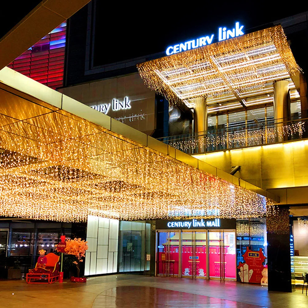 

5M 216leds 3.5M 96leds Christmas LED Curtain String Light Fairy Garland Icicle Lamp for Wedding New Year Xmas Garden Stage Decor