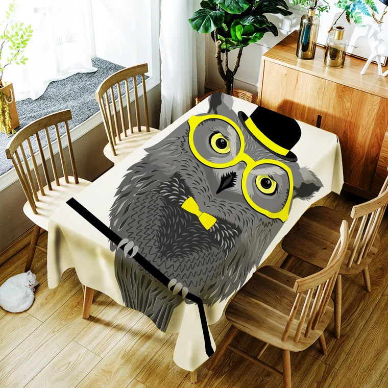 

Simple style animal print pattern washable decorative household waterproof tablecloth
