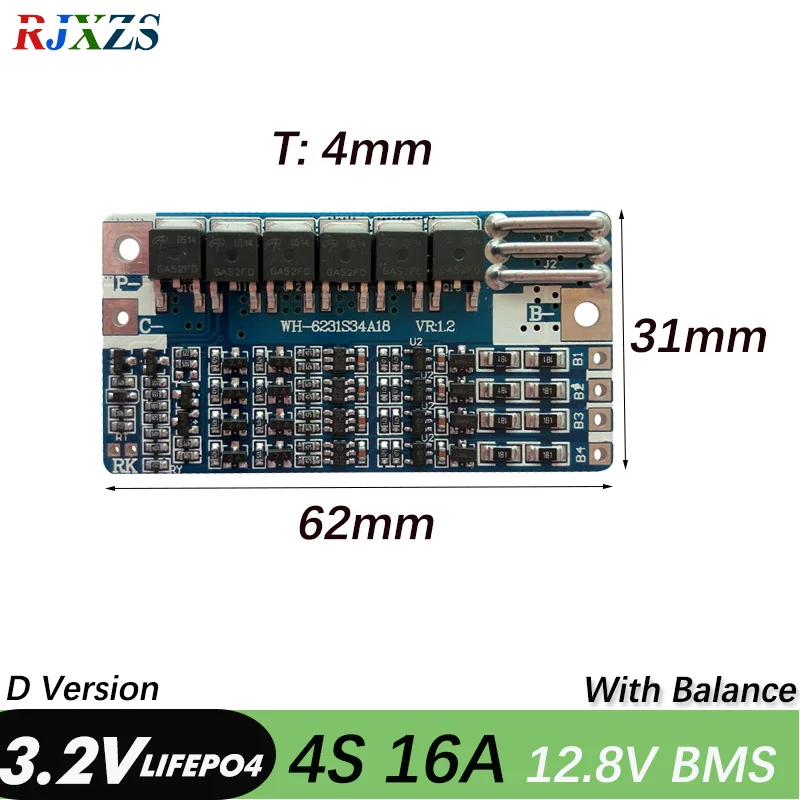 4S 16A LiFePO4 12 8 V 14 4 18650 BMS плата защиты батареи PCM с балансом для 12V Cell Pack D версия|bms