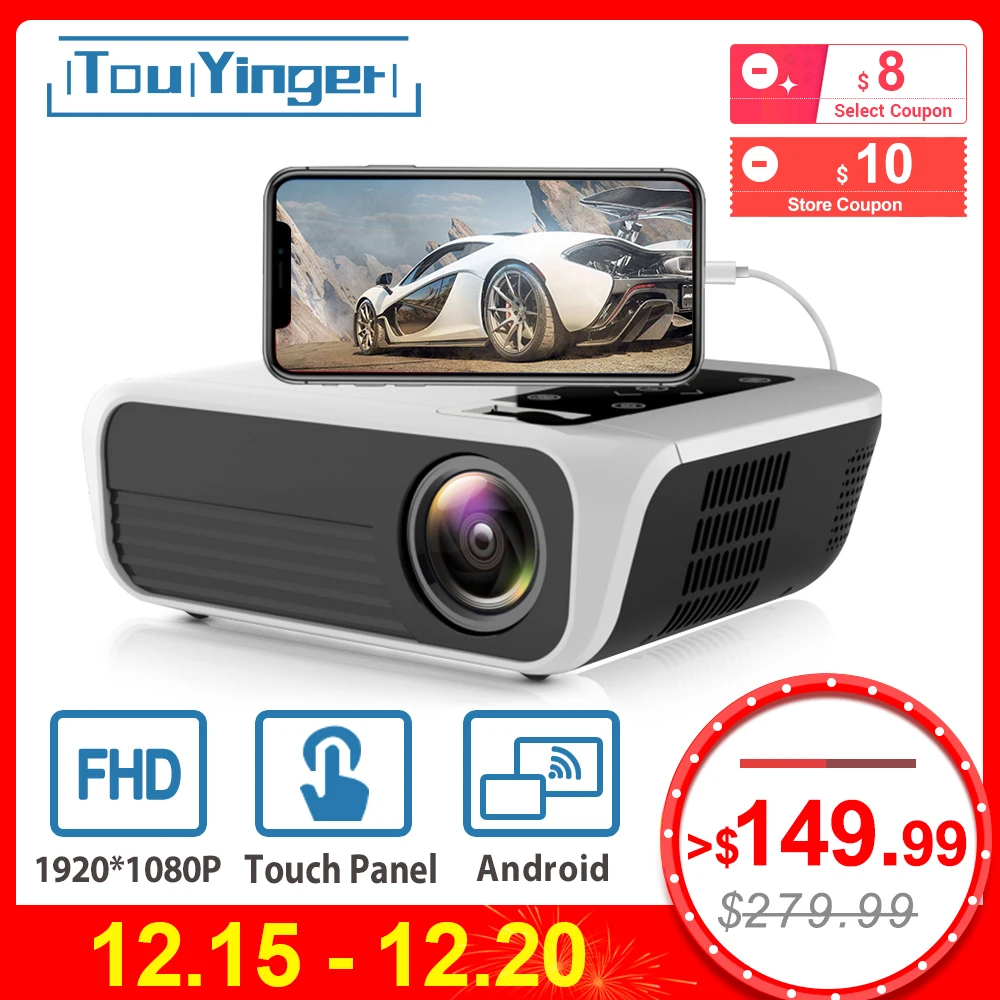 Touyinger L7 светодиодный нативный 1080P проектор 4500 люмен full HD мультимедийный проектор Видео Android 7,1 wifi AC3 Bluetooth Домашний кинотеатр HDMI