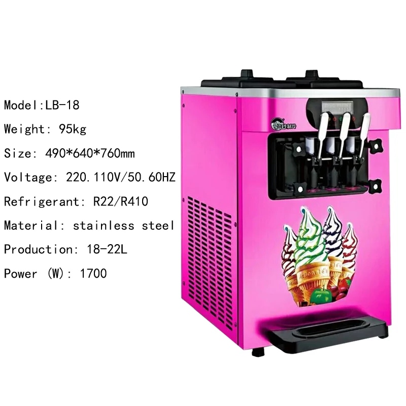 

Автоматическая рабочего Мороженица для мороженого Портативный коммерческой три ароматы мороженого делая машину