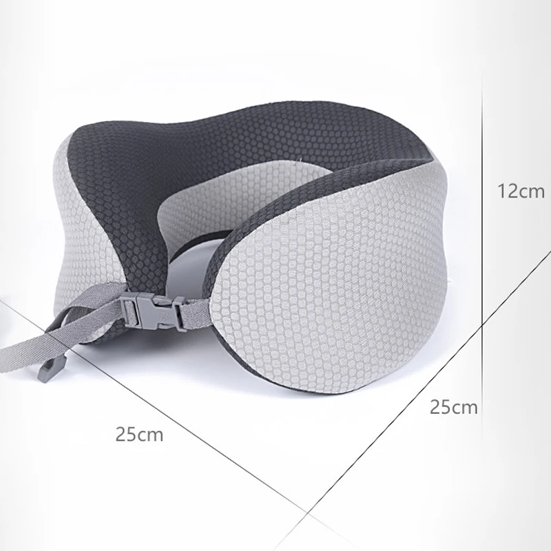 U-образная подушка для шеи из пены с эффектом памяти мягкая дорожная самолета
