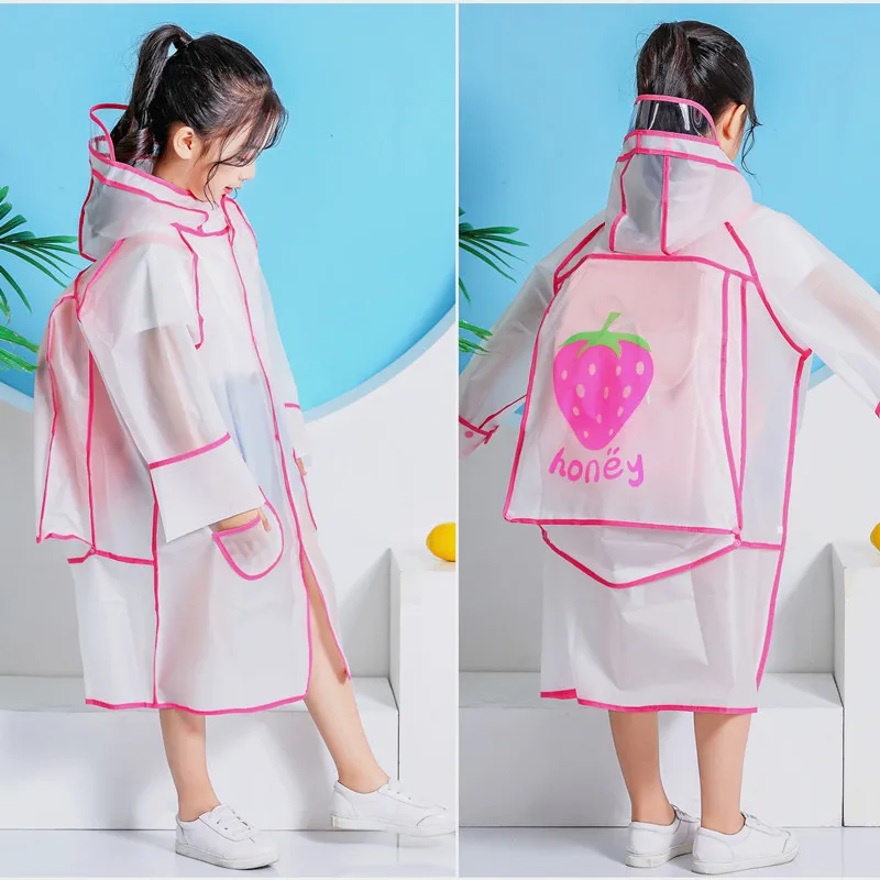 

Yellow Waterproof Raincoat Kids Cute Transparent Fishing Poncho Fashion Raincoat With Hood Regenjacke Damen Rain Gear DE50YY