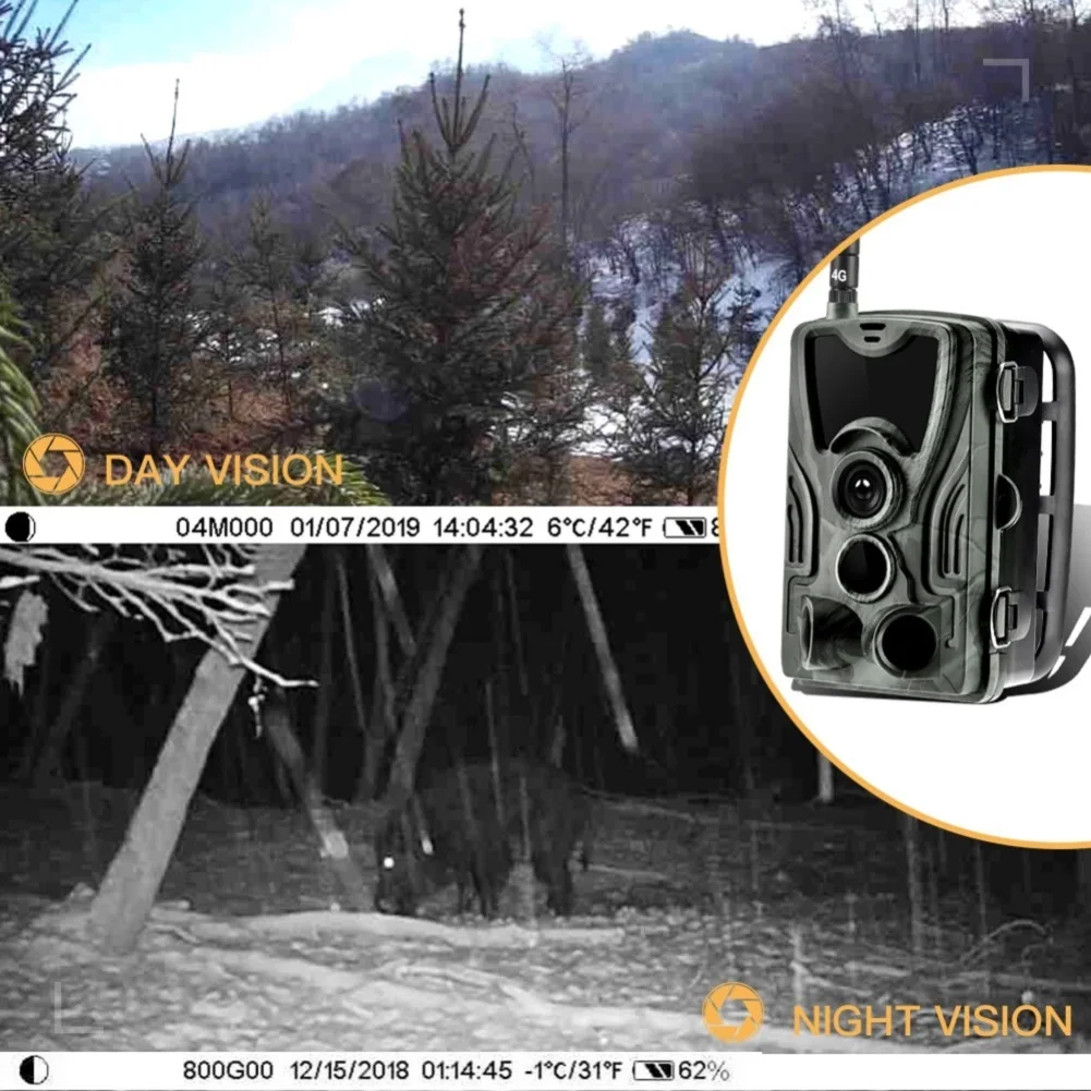HC-801LTE 4G Trail камера Дикая Охота наблюдения 16MP 0,3 S триггер инфракрасный с антенной Дикая камера США Версия ЕС