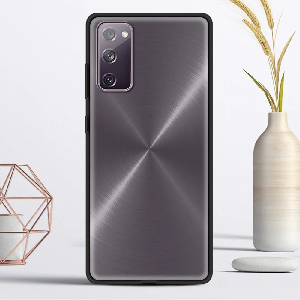 

Brushed Metal Picture phone Accessories Soft Cover for Samsung Galaxy S21 S20 Ultra S20 FE S10 Lite S10E S9 Plus Luxury Case